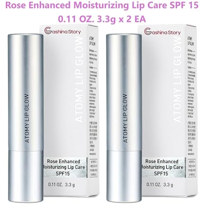 ATOMY LIP GLOW 3.3G X 2 EA - MOISTURIZING LIP CARE TREATMENT BALM WITH NATURAL PINK COLOR - Image 2
